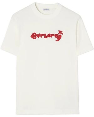 Burberry Heart Logo Cotton T-Shirt - White