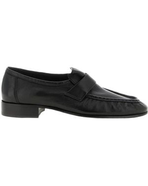 The Row Round-Toe Loafers - Black