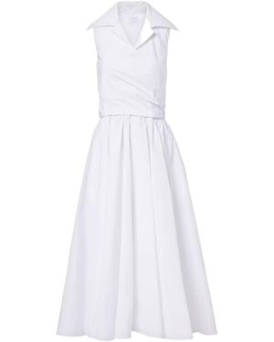 Patou Pleated Midi Dress - White