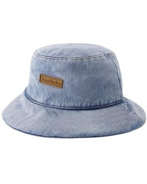 Acne Studios Logo Patch Bucket Hat - Blue