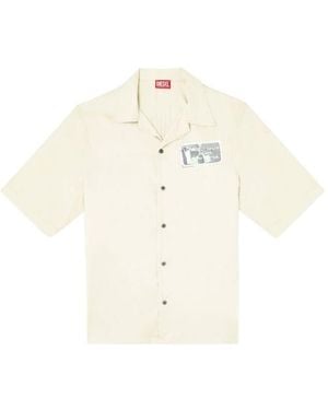 DIESEL S-Brack-B-Epbr Graphic Printed Embellished Shirt - White