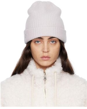 Yves Salomon Logo Wool Hat - White
