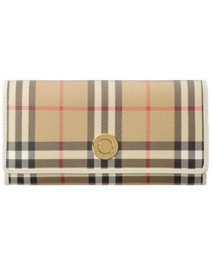 Burberry Check Continental Wallet - Natural