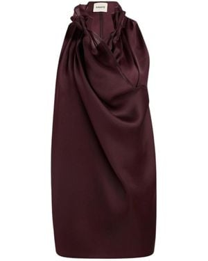 KHAITE Meegan Ruffled-Collar Top - Purple