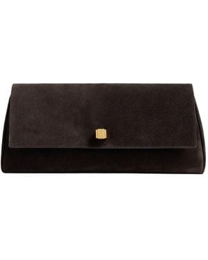 KHAITE Audrey Foldover Clutch Bag - Black