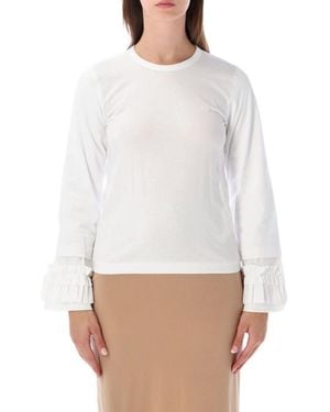 Comme des Garçons Comme Des Garçons Girl Frill Cuff L/ T-Shirt - White
