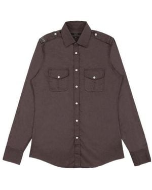 Gucci Long-Sleeved Logo Shirt - Brown