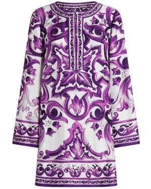 Dolce & Gabbana Short Dresses - Purple