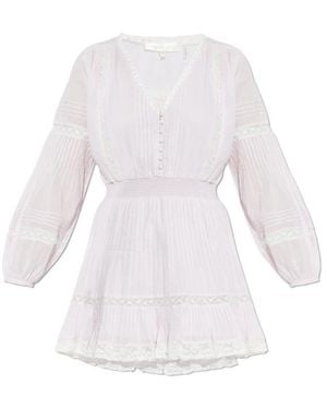 LoveShackFancy Winfrey Lace-Trim Mini Dress - White