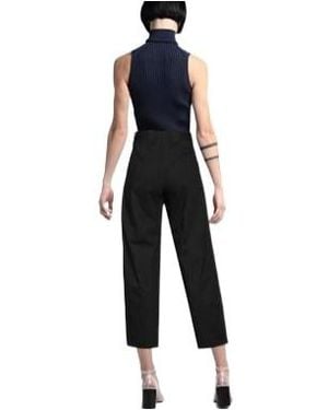 Ganni High-Waisted Pinstripe Tailored Pants - Blue