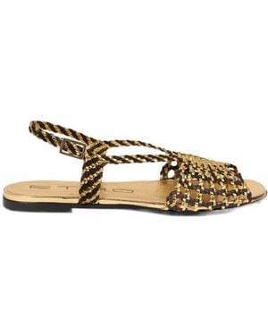 Etro Woven Flat Sandals - Natural