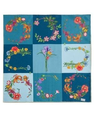 Gucci Printed Silk Twill Bandana - Blue