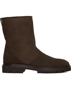 SCAROSSO Paul Shearling-Lined Boots - Brown
