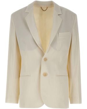Victoria Beckham Tailored Wool Jacket - Natural