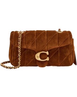 COACH Quilted Suede Shoulder Bag - Brown