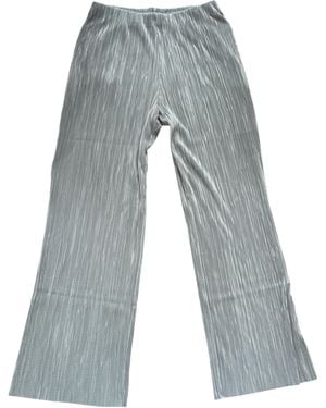 Calvin Klein Crinkled Wide-Leg Trousers - Grey