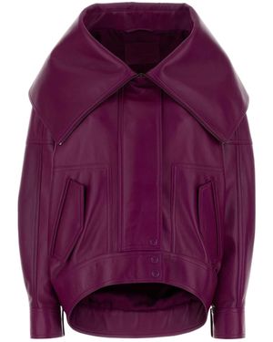 Balenciaga Oversized Maxi-Collar Jacket - Purple