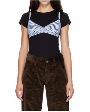VAQUERA Bra-Top T-Shirt - Black