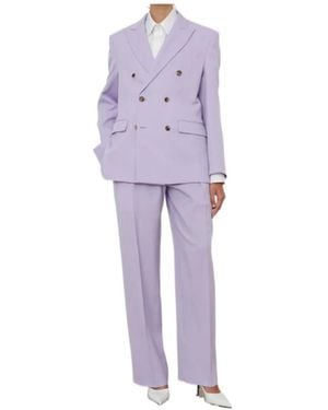 Wardrobe NYC Double-Breasted Suit Jacket - Purple