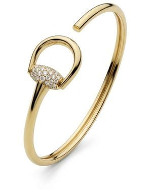 Gucci Horsebit Diamond 18K Bangle Bracelet - Metallic