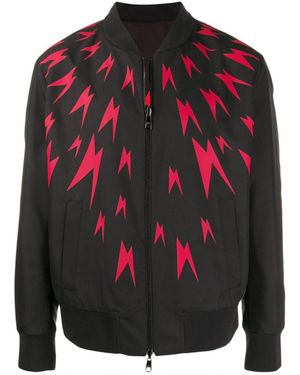 Neil Barrett Lightning Printed Baseball Jacket - Multicolour