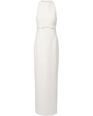 Safiyaa Bridal Jalie Bow-Detail Crepe Gown - White