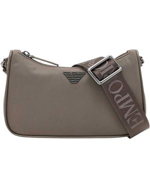 Emporio Armani Logo Strap Shoulder Bag - Gray