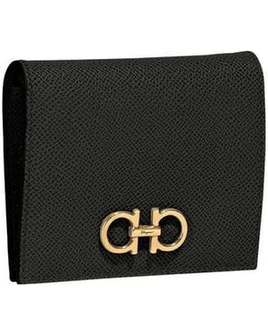 Ferragamo Ferragamo Gancini Compact Wallet - Black