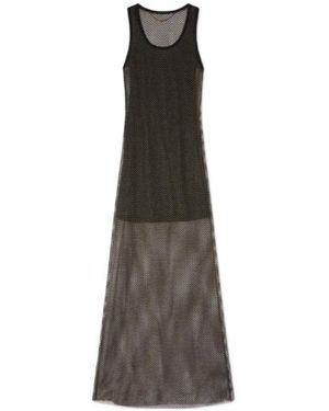Palm Angels Double Layer Mesh Dress - Grey