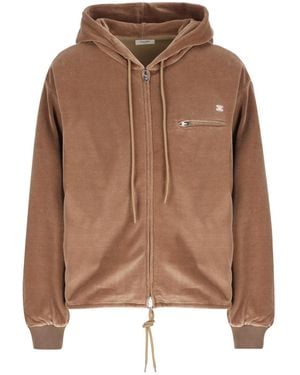 Celine Long-Sleeved Hooded Casual Jacket - Brown