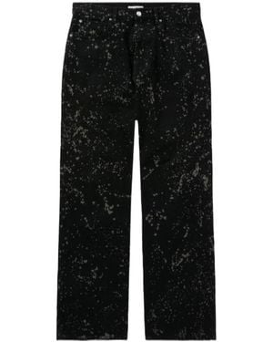 1989 STUDIO Paint-Splatter Wide-Leg Jeans - Black
