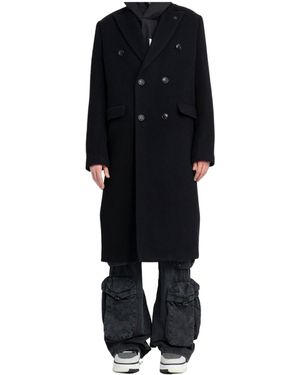 Amiri Double-Breasted Long Coat - Black