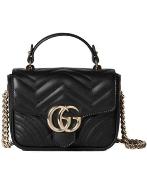 Gucci Gg Marmont Mini Top Handle Bag - Black