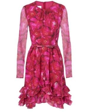 Giambattista Valli Rose Mania Silk Georgette Minidress - Pink