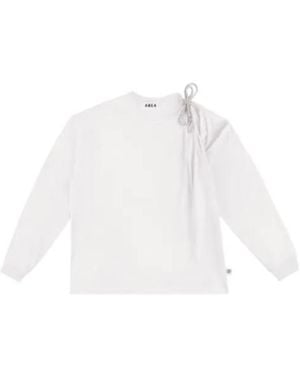 Area Crystal-Knot Cut-Out T-Shirt - White