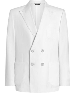Dolce & Gabbana Linen Blazer - White
