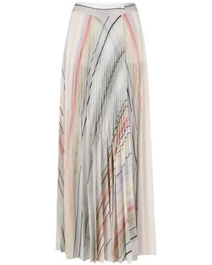 Missoni Shimmer-Stripe Knitted Maxi Skirt - White