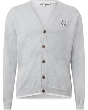 Maison Kitsuné Bold Fox Head Patch Regular Cardigan - Gray
