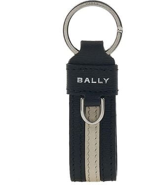 Bally Suture Detail Key Chain - Black