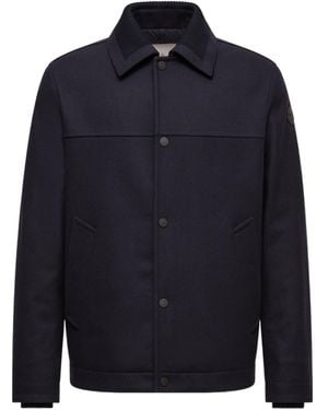 Moncler Emilion Buton-Up Shirt Jacket - Blue