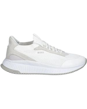 BOSS Ttnm Mesh-Panelled Sneakers - White