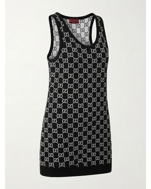 Gucci Wool Jacquard Mini Dress Reversible - Black