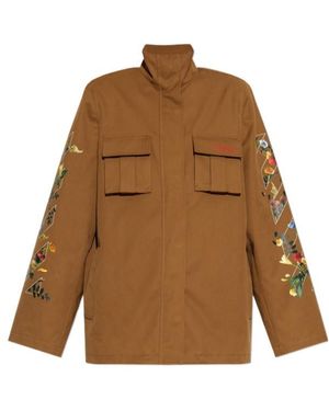 Off-White c/o Virgil Abloh Arrow Flower Field Twill Jacket - Brown
