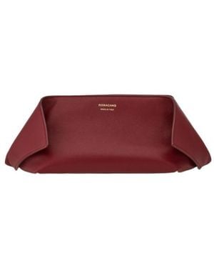 Ferragamo Fold Side Clutch - Red