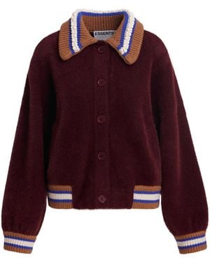 Essentiel Antwerp Kamore Beaded Collar Knitted Jacket - Red