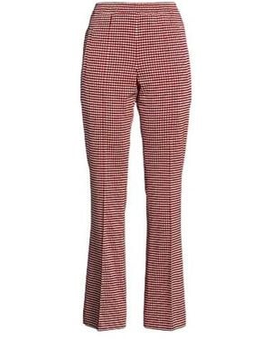 Marni High Waist Plaid Flare Trousers - Red