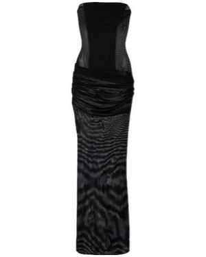 Alex Perry Sheer Strapless Corset Dress - Black
