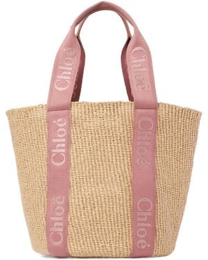 Chloé Chloé Woody Large Tote Bag - Pink