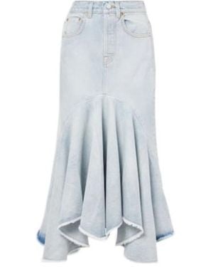 Vetements Godet Denim Midi Skirt - Blue