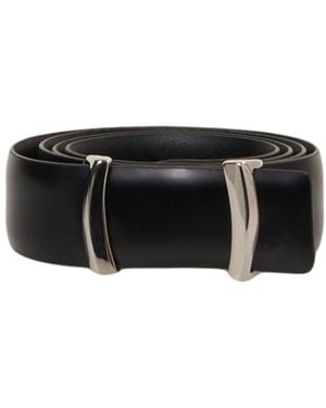 Orciani Iconic Brackets Formal Leather Belt - Black